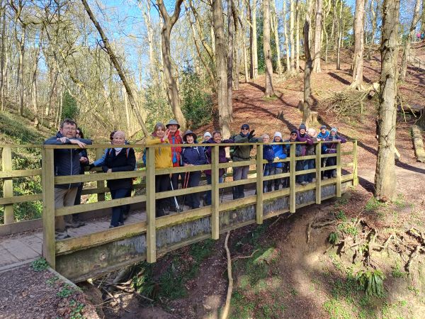 Walkers on Daines Dyke bridge, near Bridlington