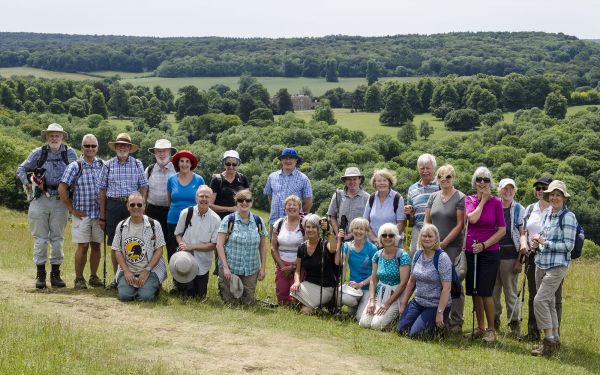 A group of our walkers with Chequers in the background.