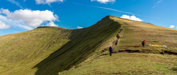 Climbing Pen-Y-Fan, the highest point in southern part of Wales and England