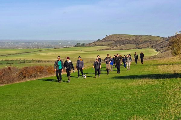 Chiltern Young Walkers walking on the Ridgeway near Ivinghoe Beacon