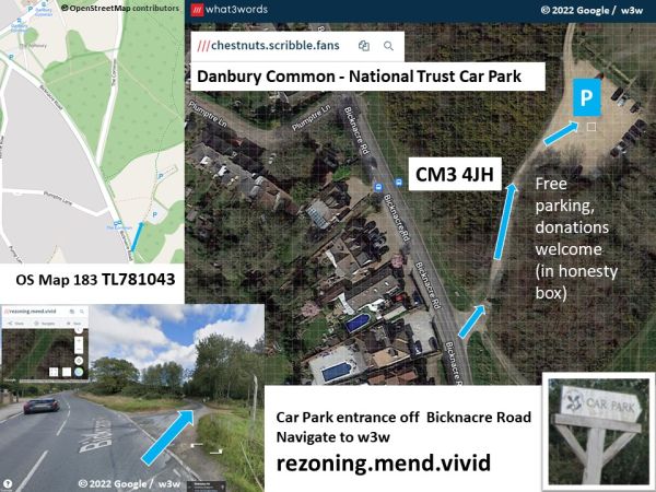 Parking details; ©️ Google, w3w, OpenStreetMap