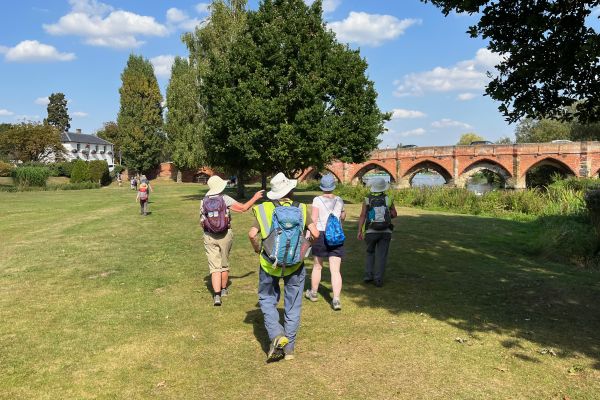 Walkers by Great Barford Bridge