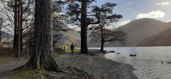 lake district lake and scenic mountains