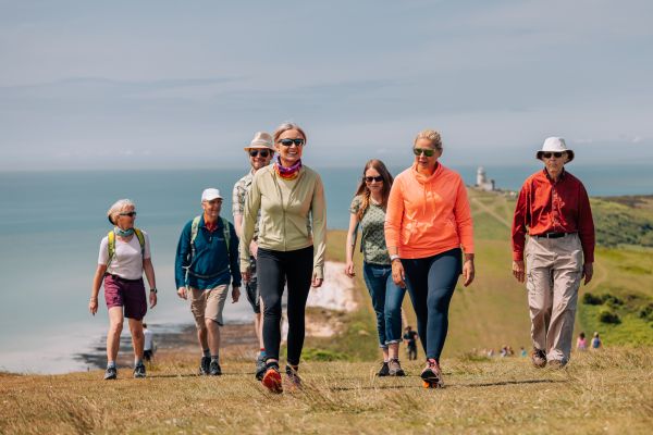 A group of walkers enjoying a coastal ramble